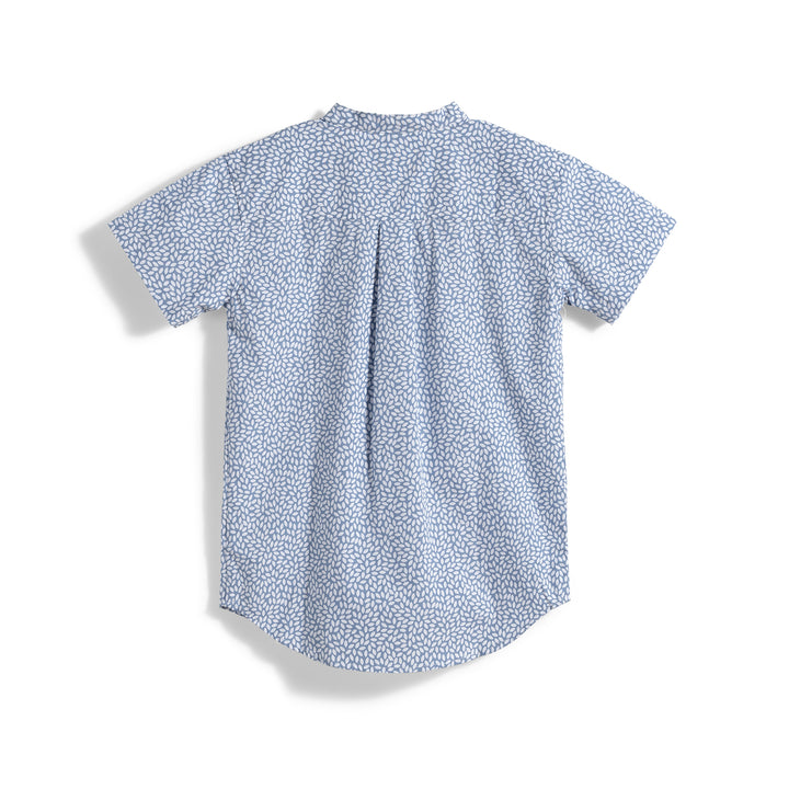 Poney Blue Shadow Pattern Printed Short Sleeve Shirt
