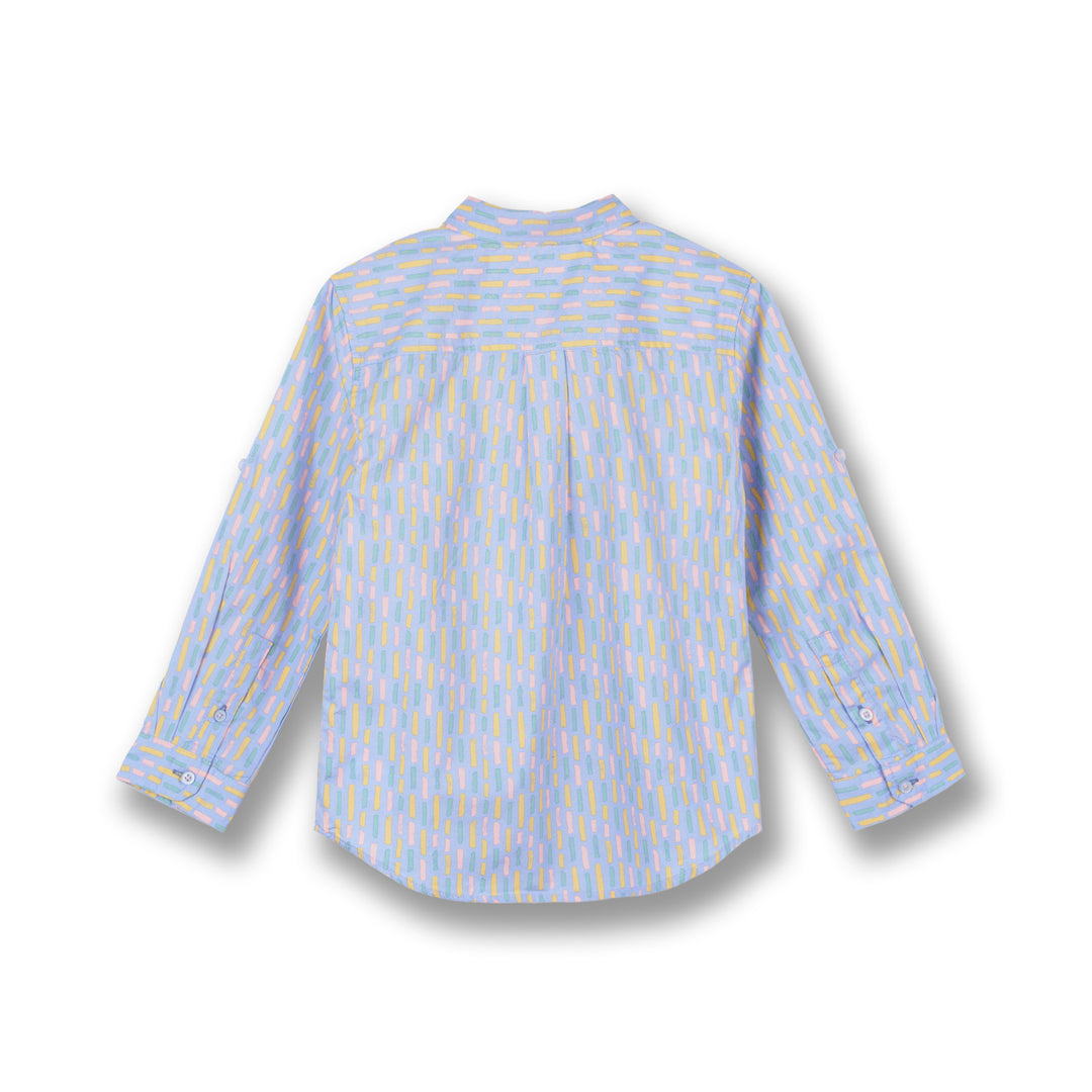 Poney Boys Light Blue Cheerful Strokes Long Sleeve Shirt