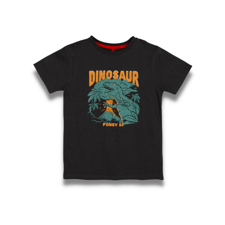 Poney Boys Roar Dinosaur Round Neck Short Sleeve Tee