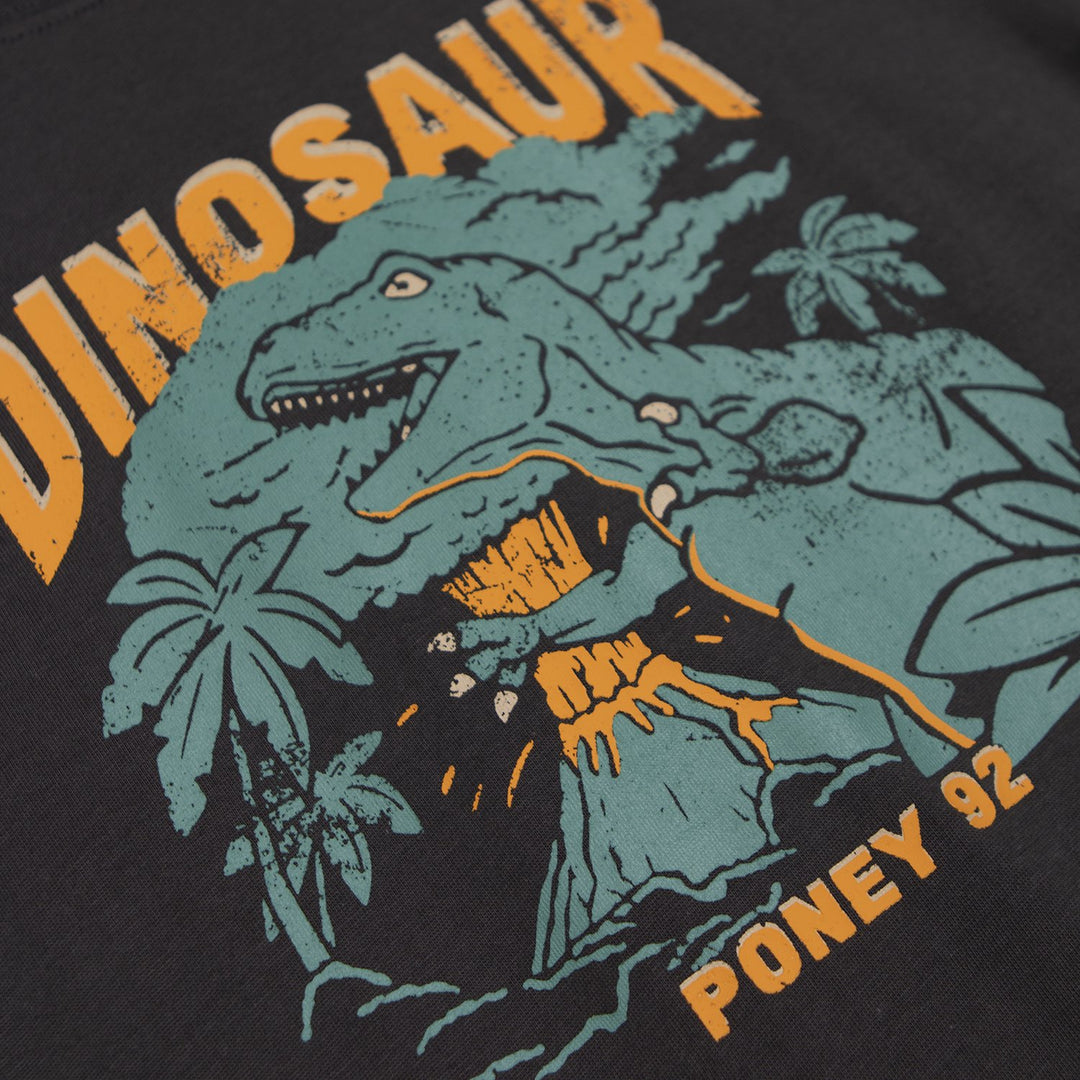 Poney Boys Roar Dinosaur Round Neck Short Sleeve Tee