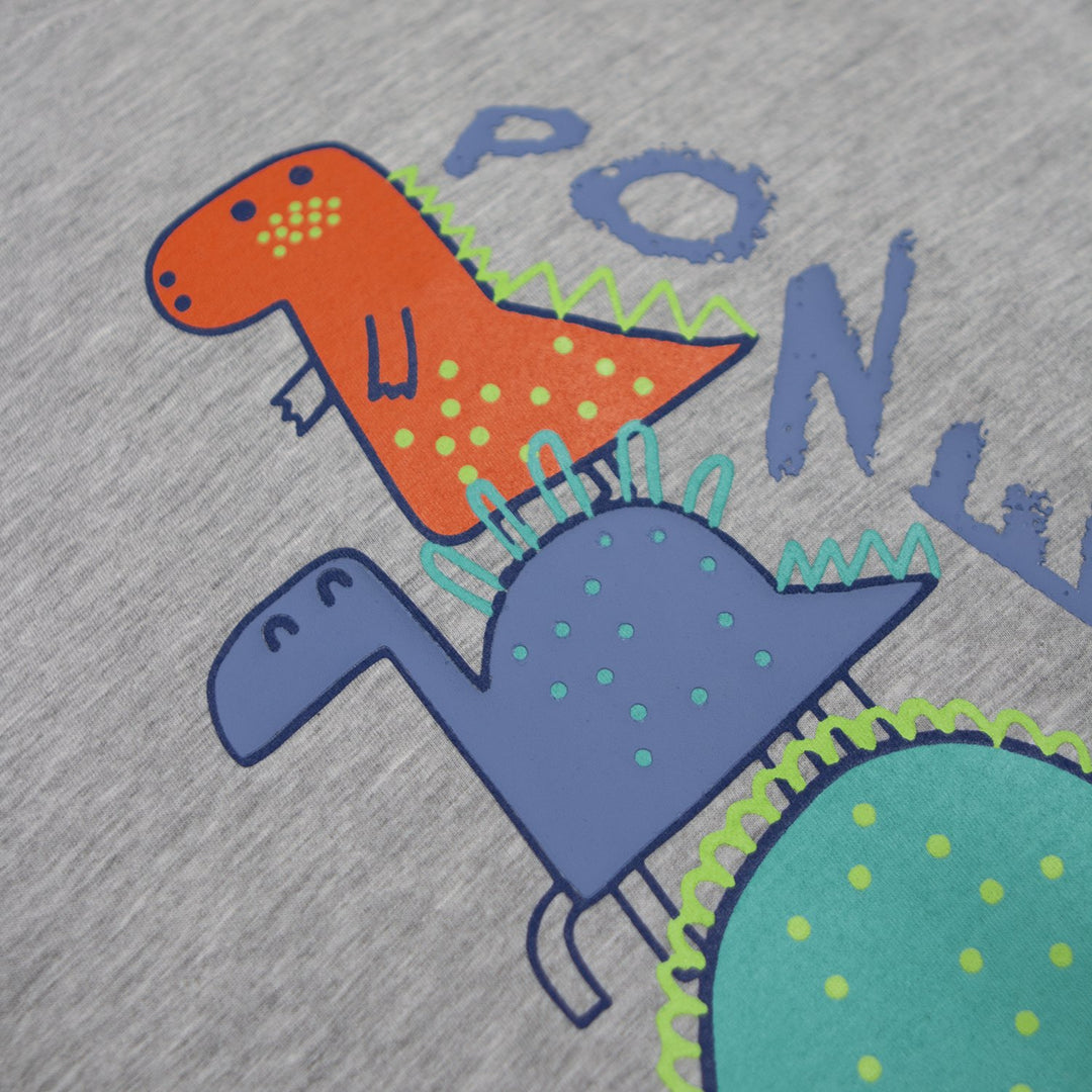 Poney Boys Dino Friends Round Neck Short Sleeve Tee