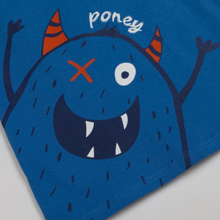 Poney Boys Hi Monster Round Neck Short Sleeve Tee