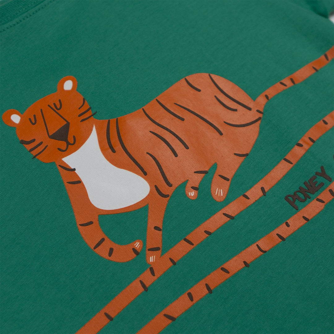 Poney Boys Long Tail Tiger Round Neck Short Sleeve Tee