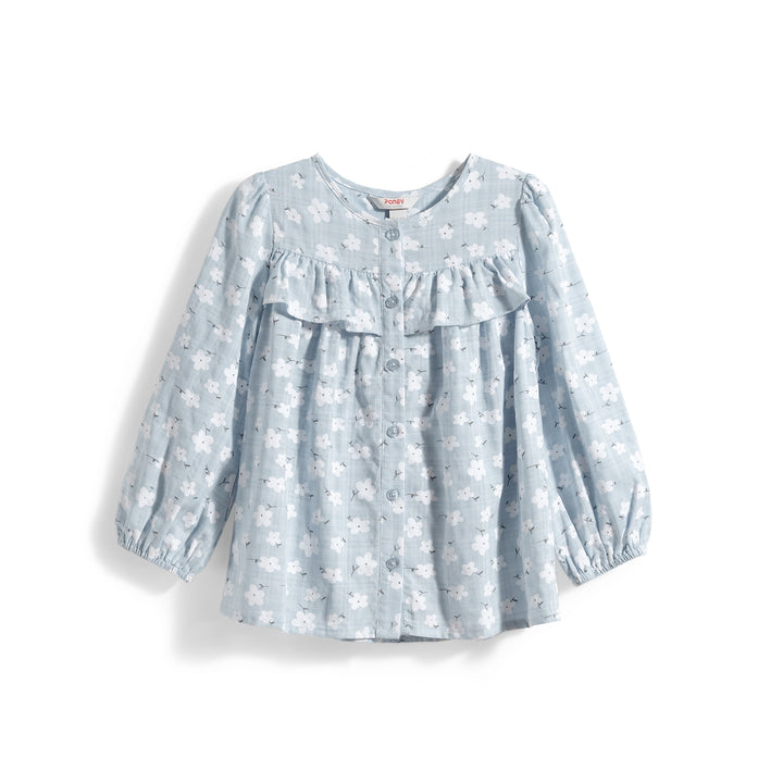 Poney Girls Spring Floras and Fields Long Sleeve Blouse
