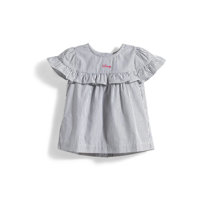 Poney Girls Mood Indigo Striped Frills Ruffled Sleeve Blouse
