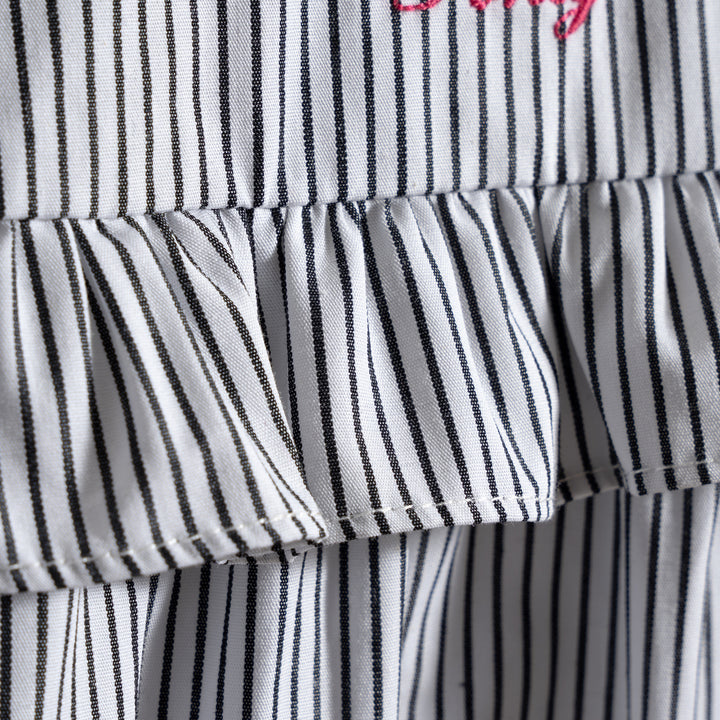 Poney Girls Mood Indigo Striped Frills Ruffled Sleeve Blouse