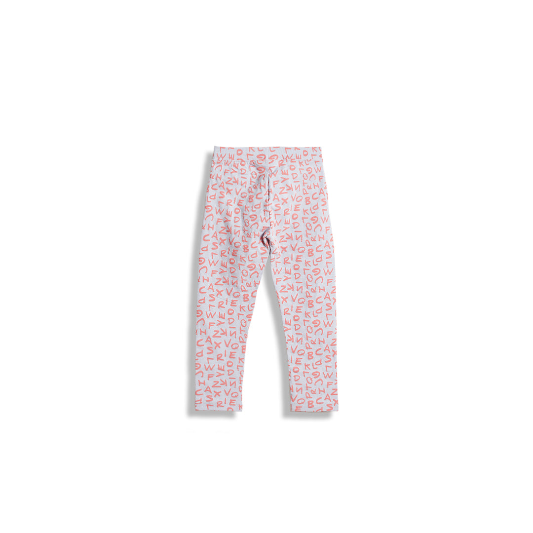 Poney Girls Light Purple Alphabet Leggings