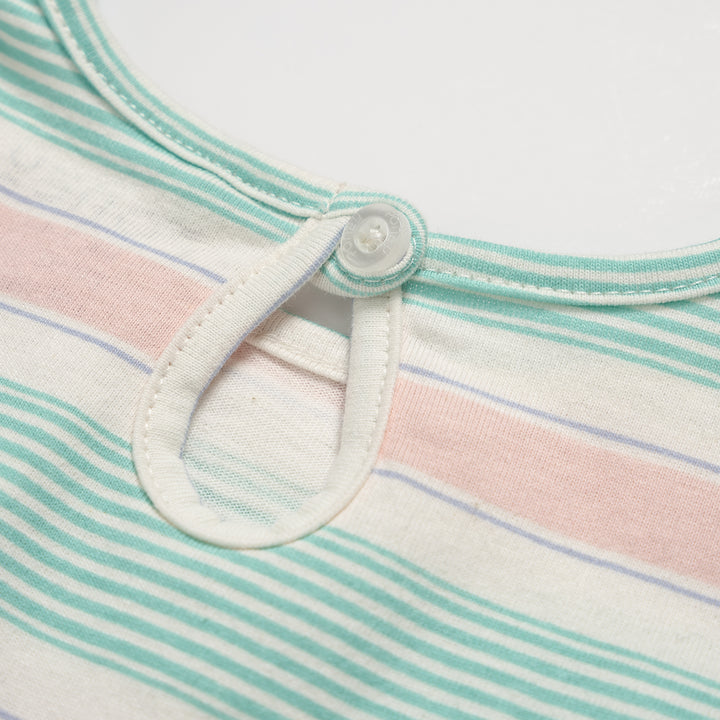 Poney Girls Ocean Wave Round Neck Short Sleeve Tee