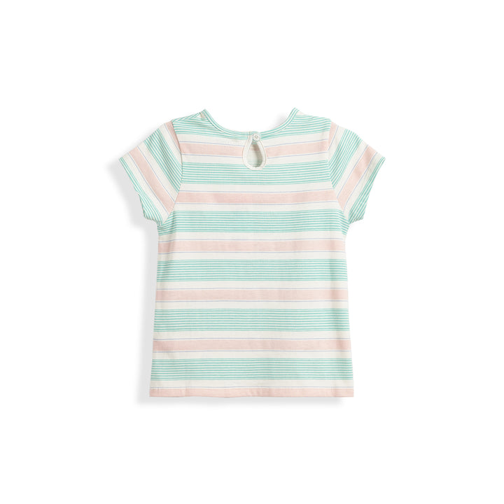 Poney Girls Ocean Wave Round Neck Short Sleeve Tee