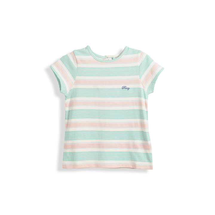 Poney Girls Ocean Wave Round Neck Short Sleeve Tee