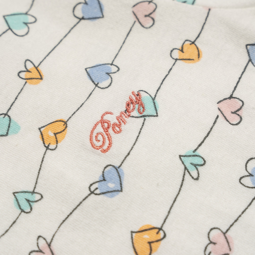 Poney Girls Love Line Round Neck Short Sleeve Tee