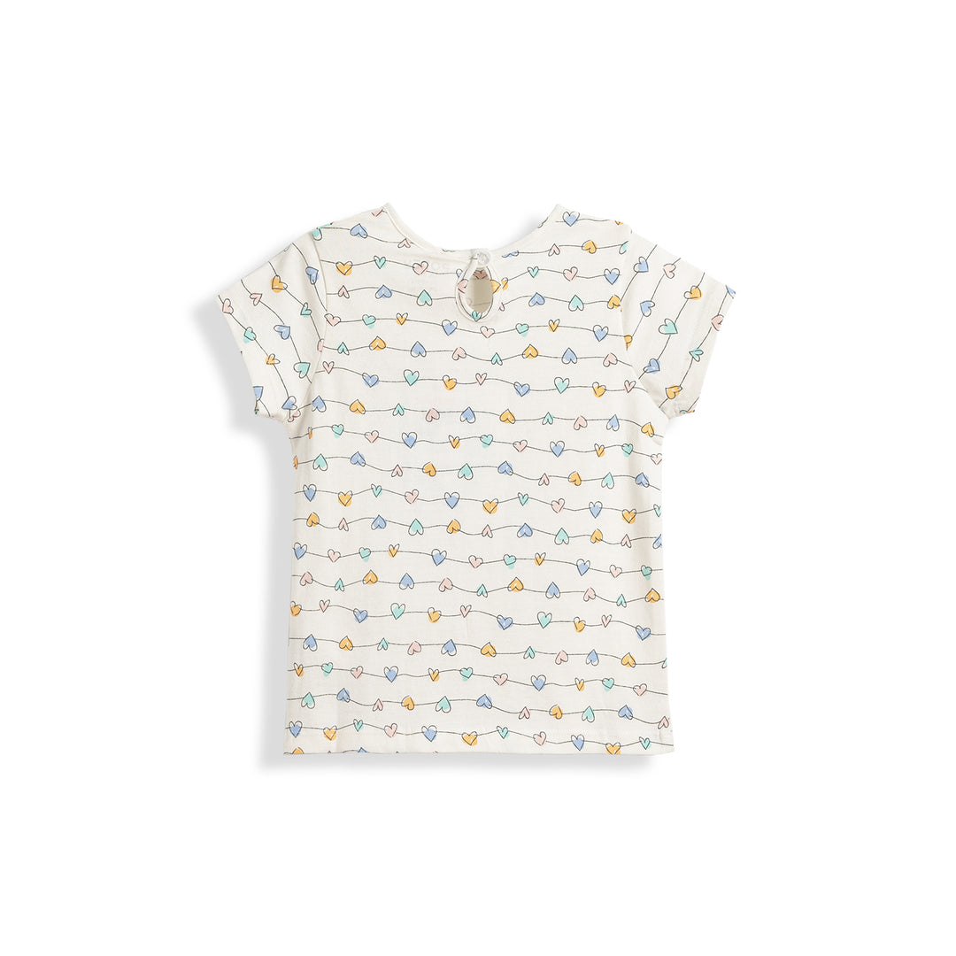 Poney Girls Love Line Round Neck Short Sleeve Tee