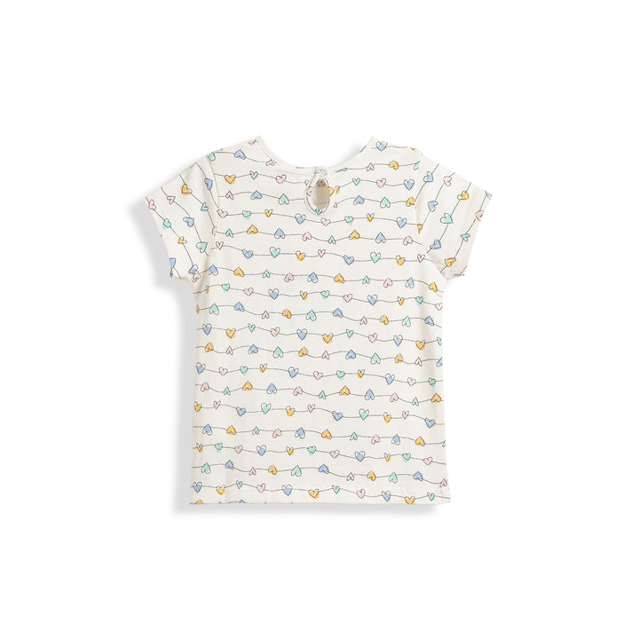 Poney Girls Love Line Round Neck Short Sleeve Tee
