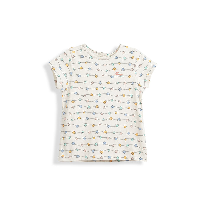 Poney Girls Love Line Round Neck Short Sleeve Tee