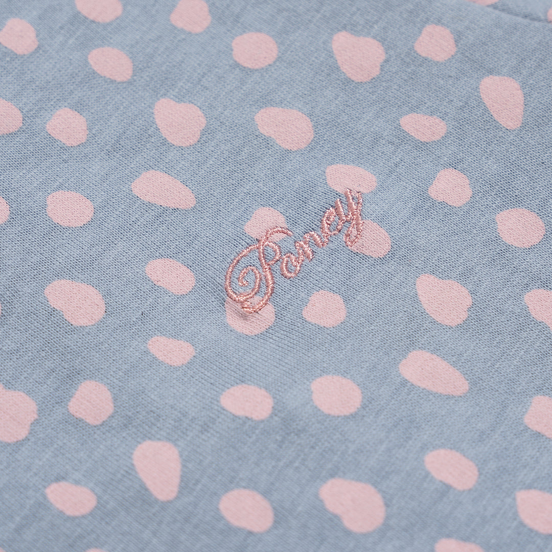 Poney Girls Dotted Blush All-over Print Pink Round Neck Short Sleeve Tee