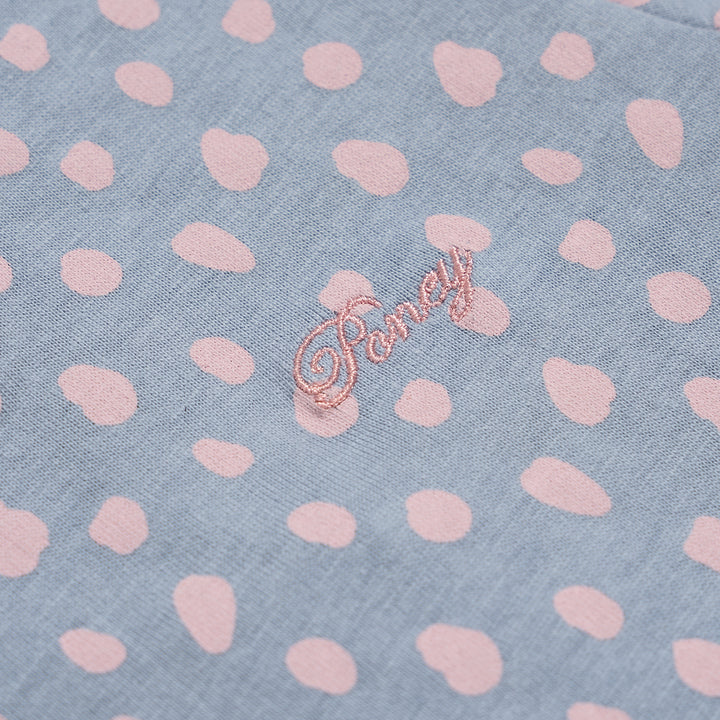 Poney Girls Dotted Blush All-over Print Pink Round Neck Short Sleeve Tee