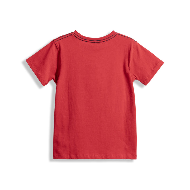 Poney Boys Red Poney Wording Round Neck Short Sleeve Tee