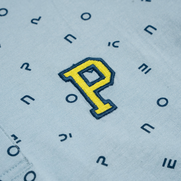 Poney Light Blue Printed Poney Logo Short Sleeve Polo