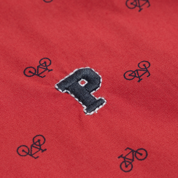 Poney Brick Red Bicycle Long Sleeve Shirt