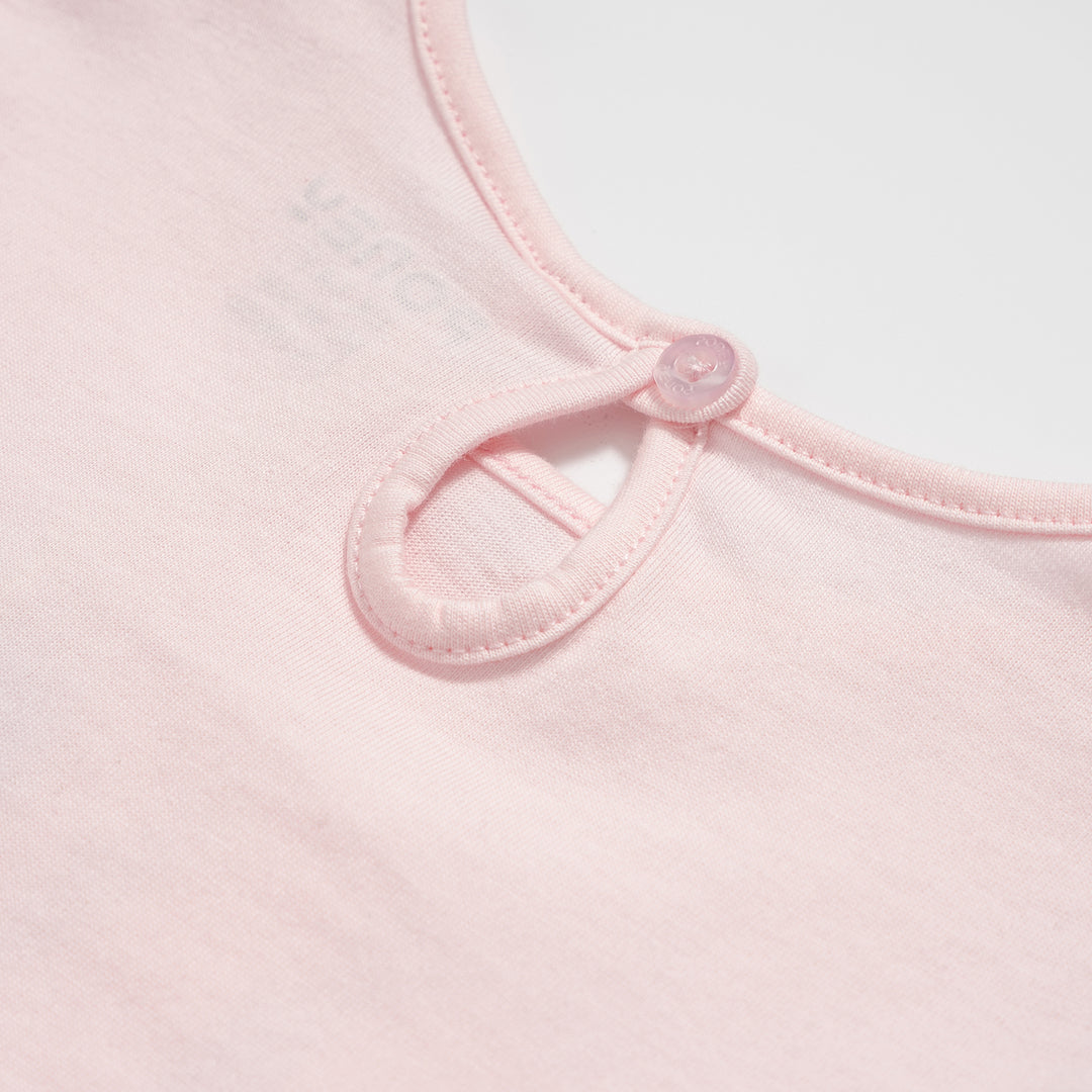 Poney Girls Light Pink Poney Wording Round Neck Short Sleeve Tee