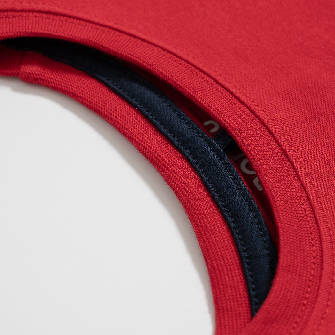 Poney Boys Red Poney Wording Round Neck Short Sleeve Tee