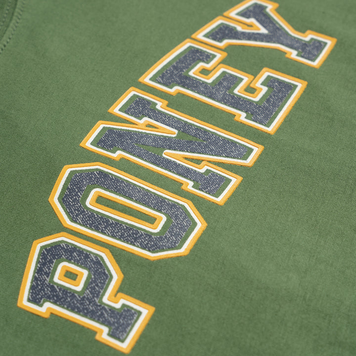 Poney Boys Army Green Poney Wording Round Neck Short Sleeve Tee