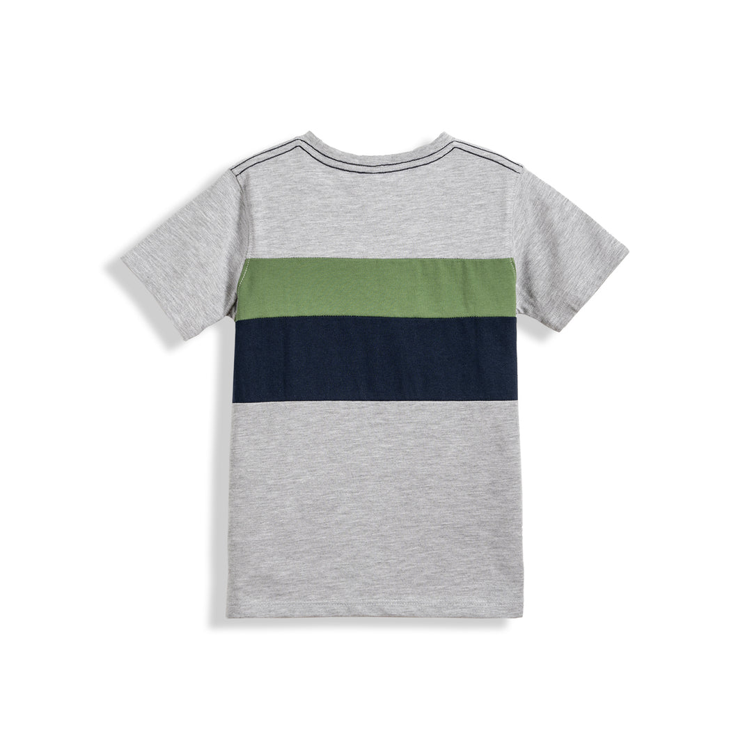 Poney Boys Melange Colour Blocking Short Sleeve Tee