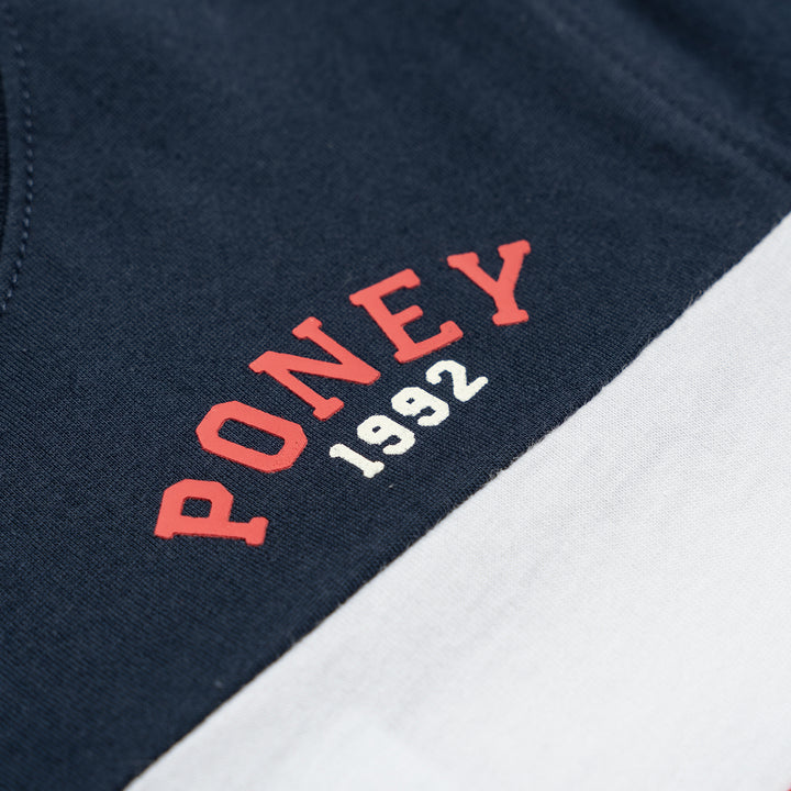 Poney Boys Navy Colour Blocking Short Sleeve Tee