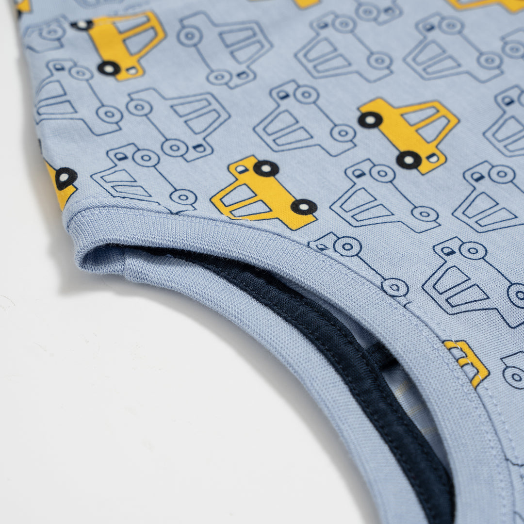 Poney Boys Blue Car Full Printed Short Sleeve Tee