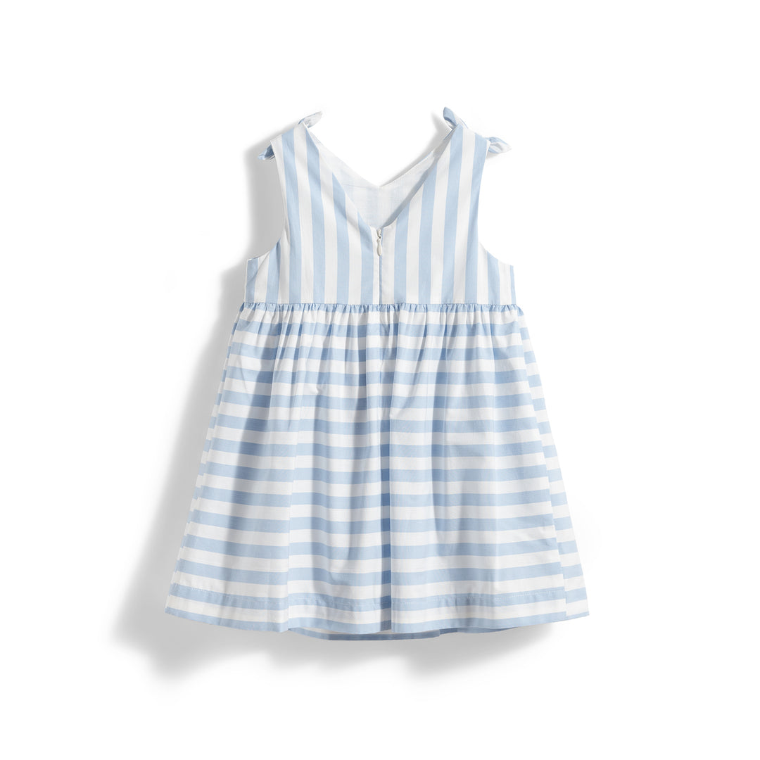 Poney Girls Corydalis Cotton Striped Sleeveless Dress