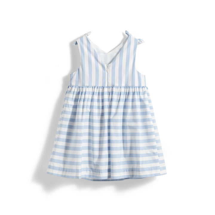 Poney Girls Corydalis Cotton Striped Sleeveless Dress