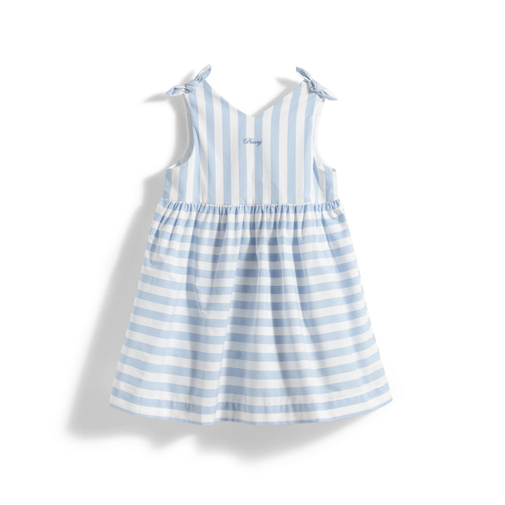 Poney Girls Corydalis Cotton Striped Sleeveless Dress