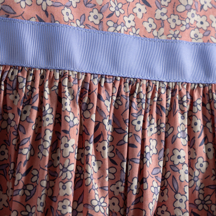 Poney Girls Mauveglow Floral Printed Short Sleeve Dress