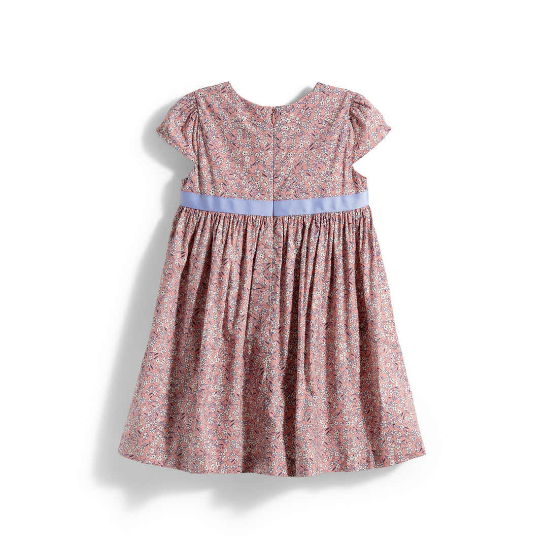 Poney Girls Mauveglow Floral Printed Short Sleeve Dress