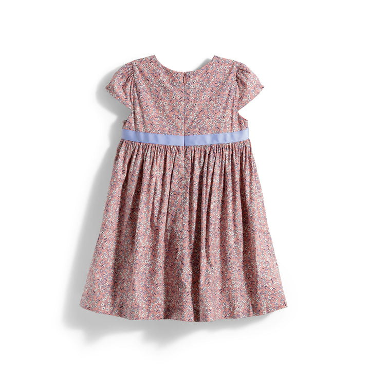 Poney Girls Mauveglow Floral Printed Short Sleeve Dress