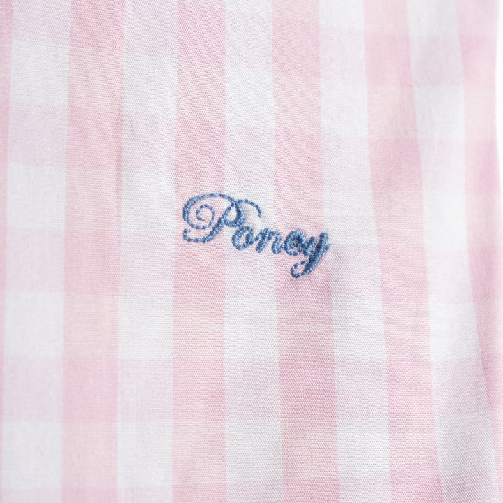 Poney Girls Cotton Candy Pink Gingham Sleeveless Dress