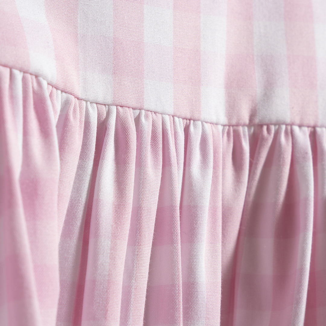 Poney Girls Cotton Candy Pink Gingham Sleeveless Dress