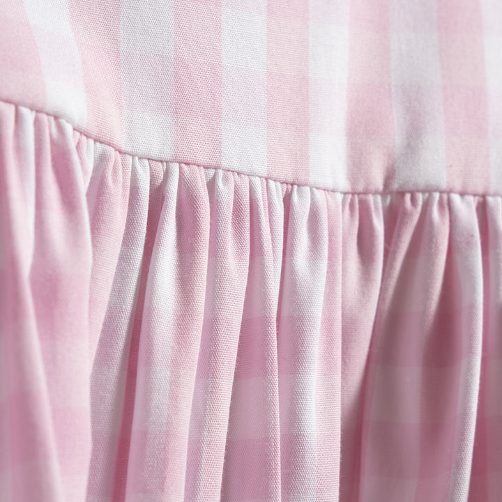 Poney Girls Cotton Candy Pink Gingham Sleeveless Dress
