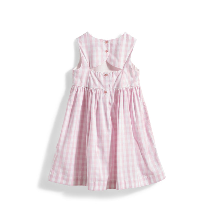 Poney Girls Cotton Candy Pink Gingham Sleeveless Dress