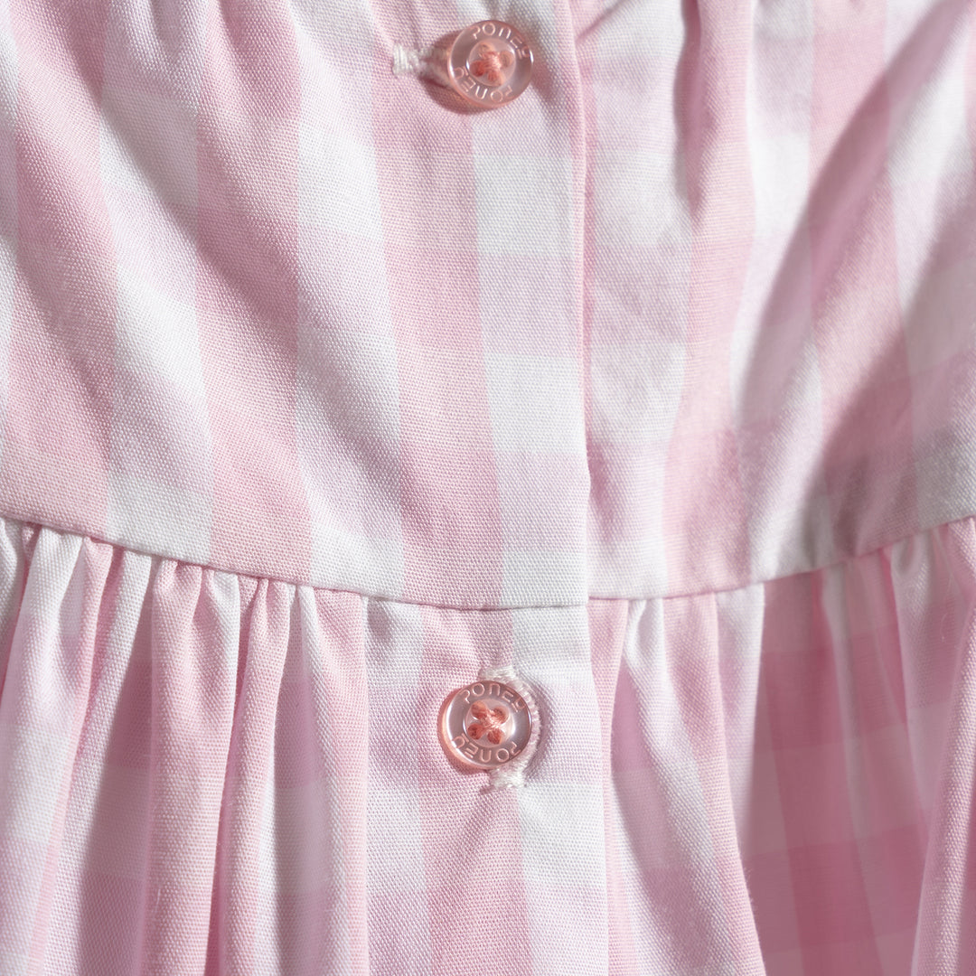 Poney Girls Cotton Candy Pink Gingham Sleeveless Dress