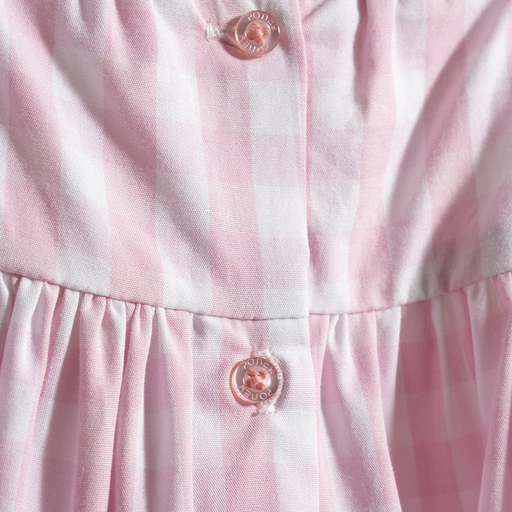 Poney Girls Cotton Candy Pink Gingham Sleeveless Dress