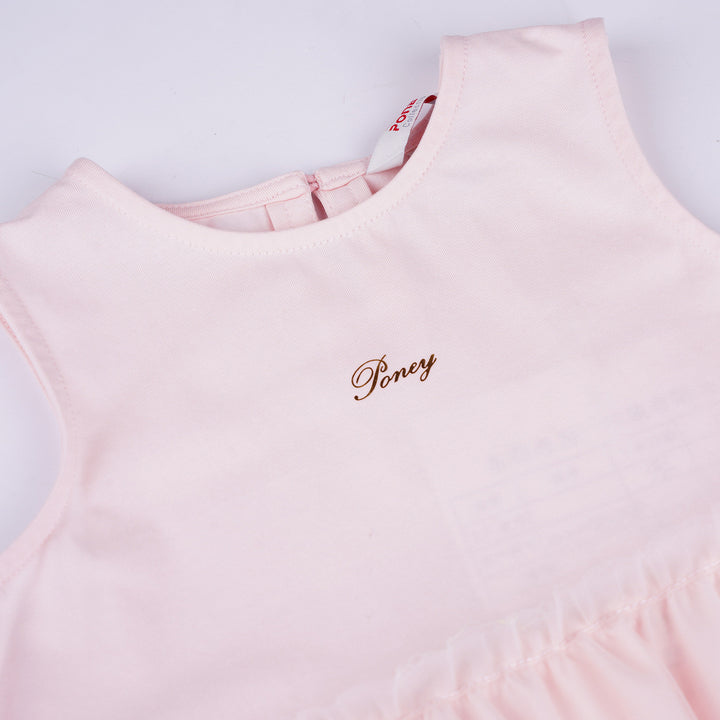 Poney Girls Pink Asymmetric Sleeveless Tee
