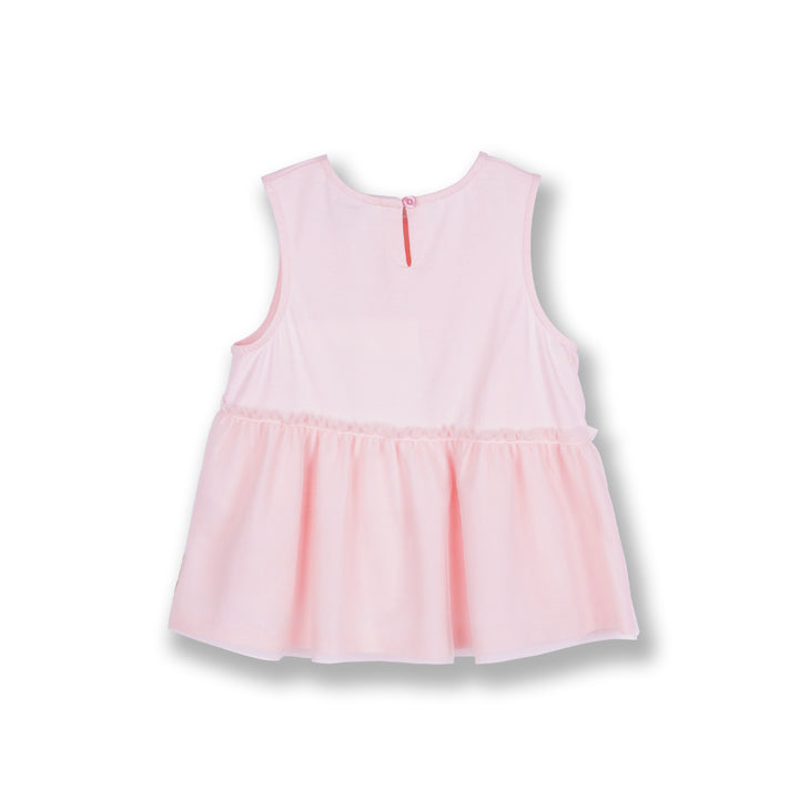 Poney Girls Pink Asymmetric Sleeveless Tee