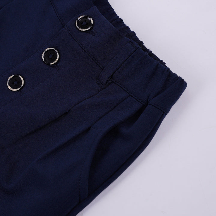 Poney Girls Navy Buttoned Long Pants