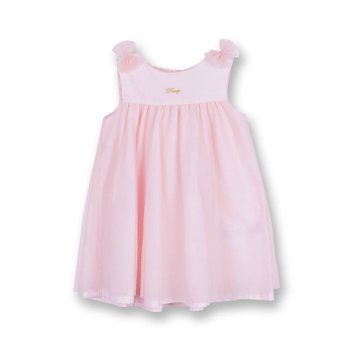 Poney Girls Light Pink Tulle Dress with Ribbon
