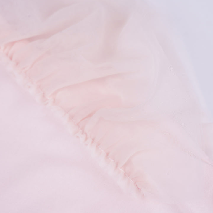 Poney Girls Pink Tulle Ruffled Sleeves Tee