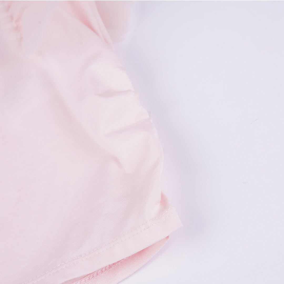Poney Girls Pink Tulle Ruffled Sleeves Tee