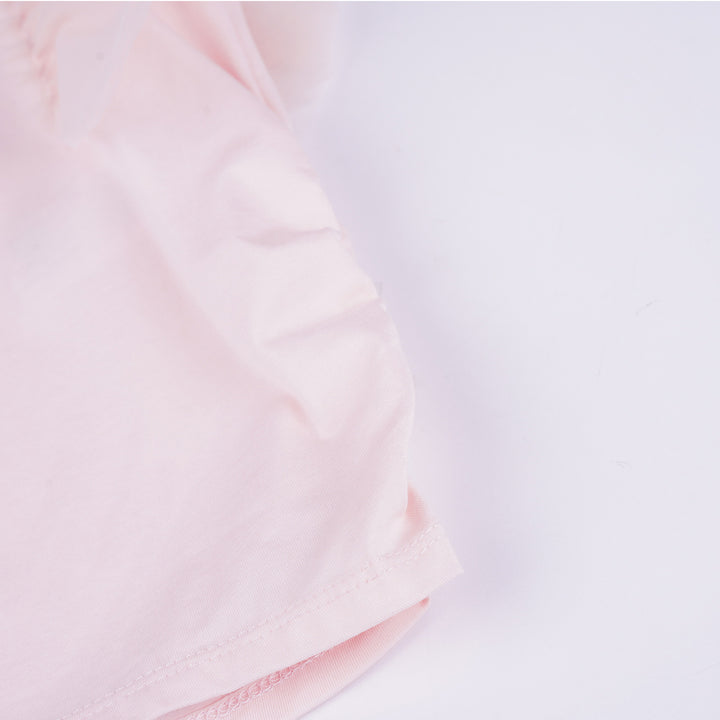 Poney Girls Pink Tulle Ruffled Sleeves Tee
