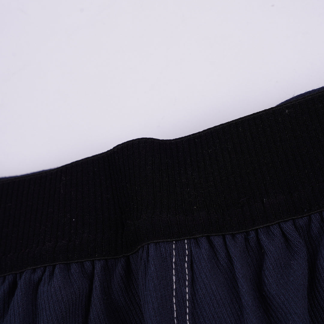 Poney Girls Navy Buttoned Wide Leg Long Pants