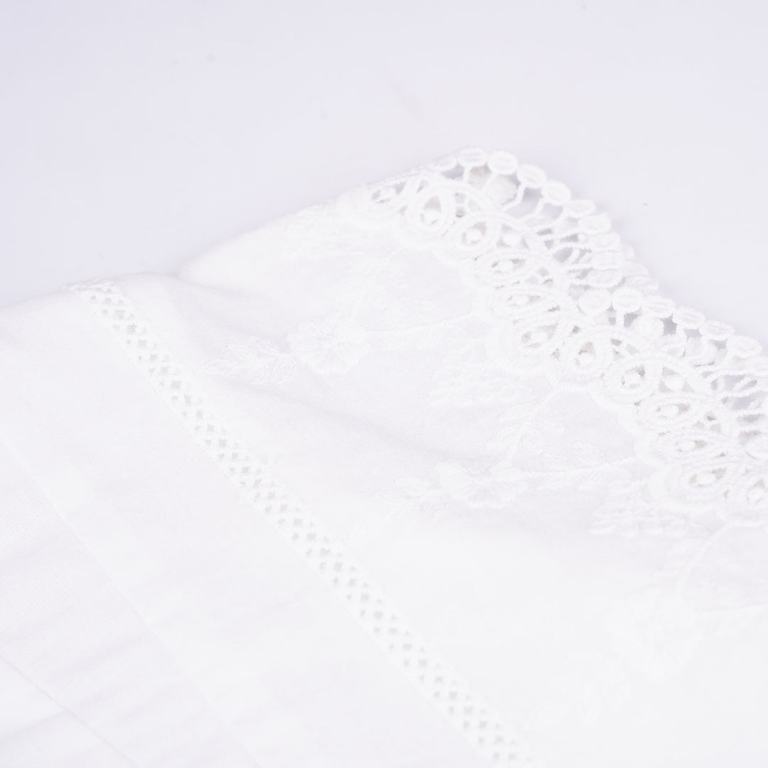 Poney Girls White Cotton Jacquard Broderie Anglaise Sleeveless Blouse